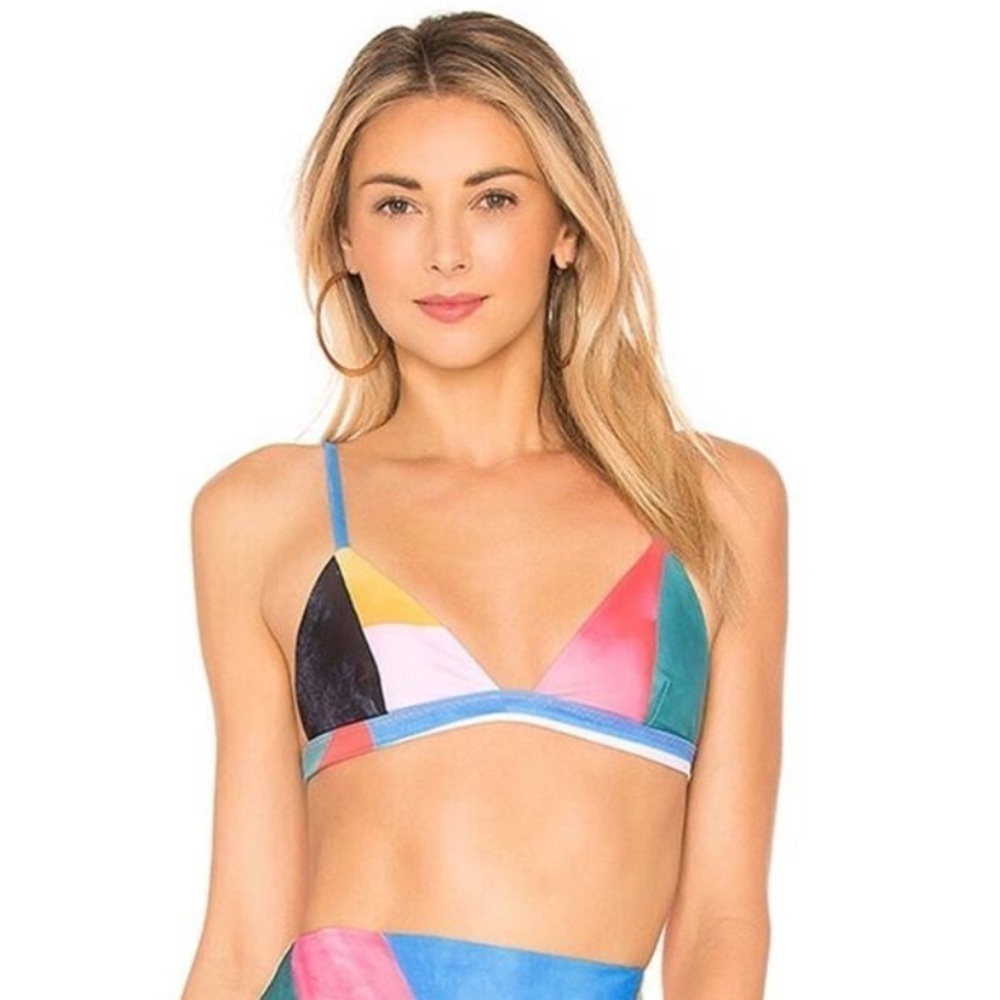 Mara Hoffman Astrid Color Block Bikini Top NWT